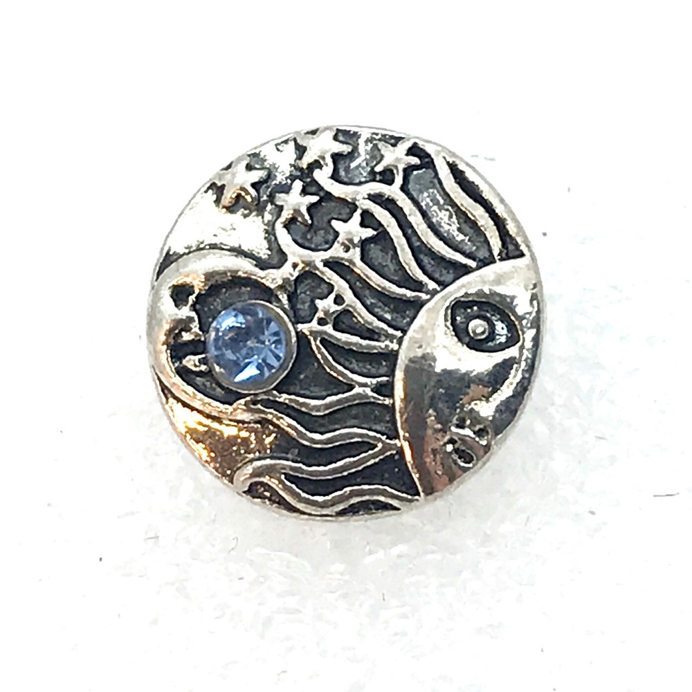 Moon Sun Blue Crystal mini snap 12mm ASM